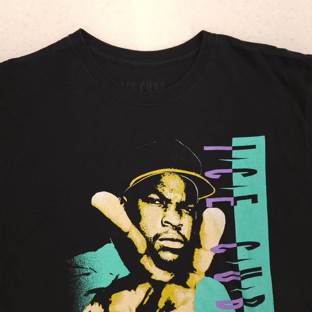 Ice Cube Rap Short Sleeve Graphic T-Shirt Adult Mens Size Large L Black